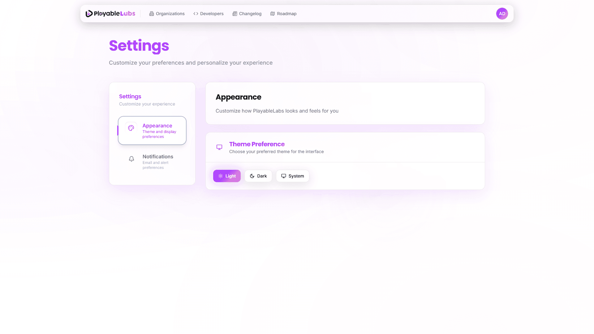 Appearance Settings