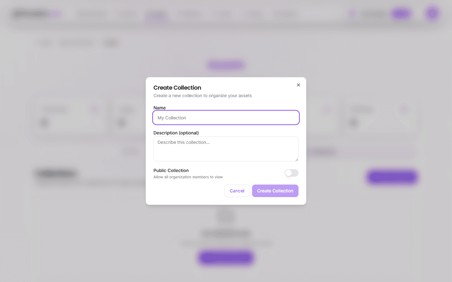 Create Collection Dialog