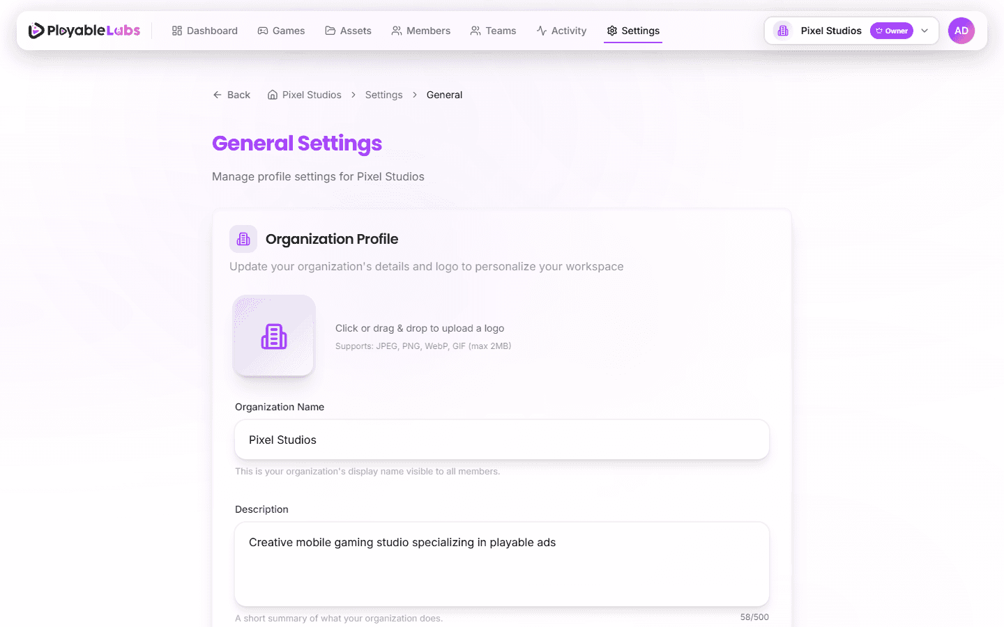 Organization Settings