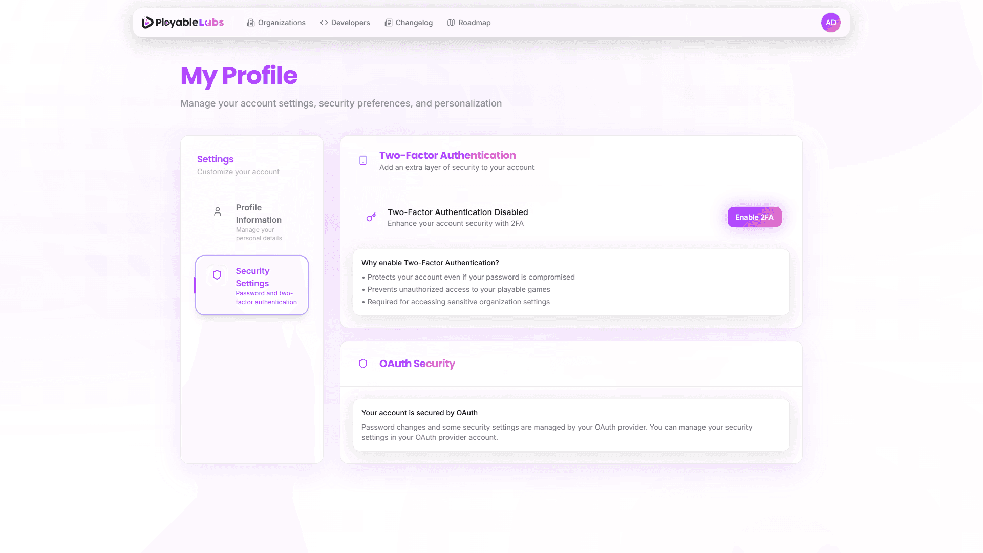 Security Settings