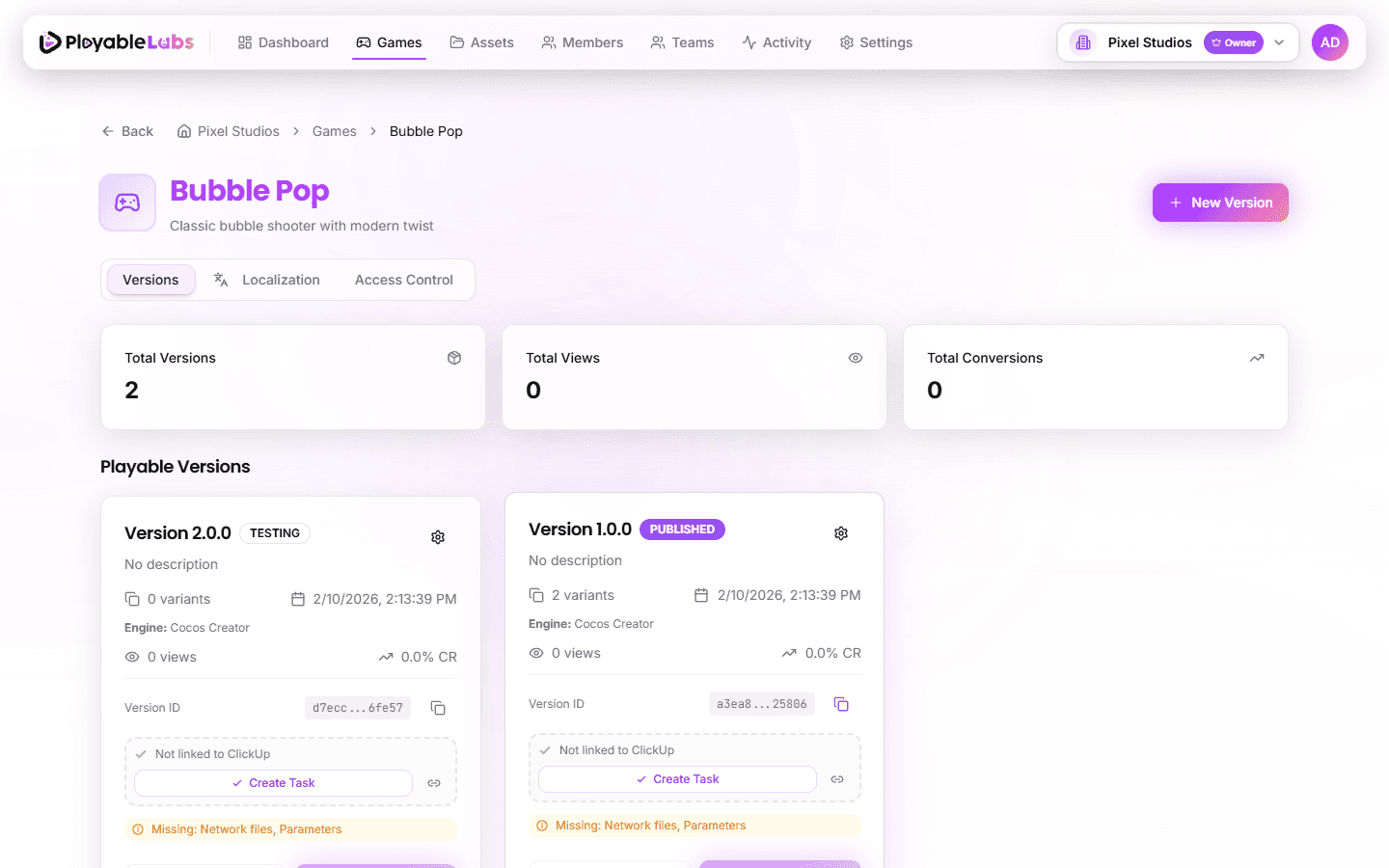 Game Detail Tabs